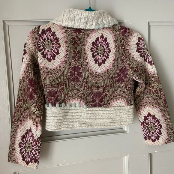 Anthropologie / Sleeping on Snow - Floral Knit Button-Up Sweater - Picture 3 of 7